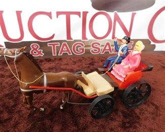 Plastic Horse Drawn Cart with Riders