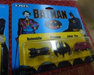 1989 Batman Batmobile Batwing and Joker Van(Carded)