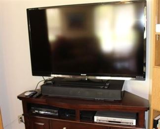 Sharp Aquos 65' Flat Screen TV and Z-Vox soundbase