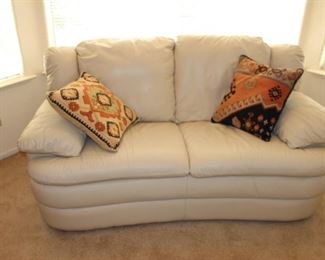 Leather loveseat