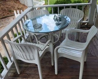 Patio Set with glass Top Table