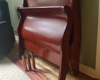 Twin Size Sleigh Bed with supports - needs rails $50