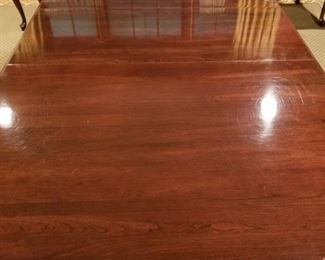 Ethan Allen Georgian Court Dining Table with Six Side Chairs, Two Arm Chairs, Two Leaves, and a set of pads $1000