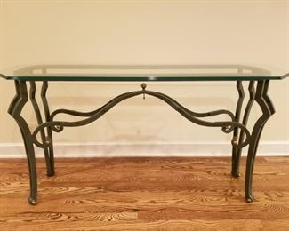 Glass Top Console Table $100