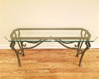 Glass Top Console Table $100