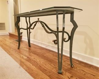 Glass Top Console Table $100