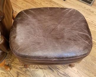 Leather Wing Back with Ottoman by Hickorycraft $225