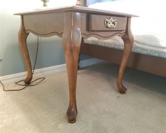 Oak Side Table with Drawer $40