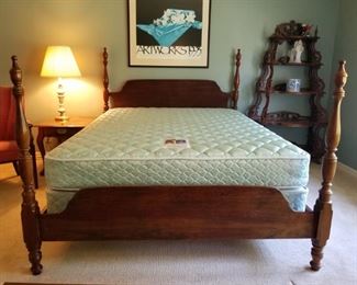 Queen Four Poster Bed Frame with Mattress Set $175