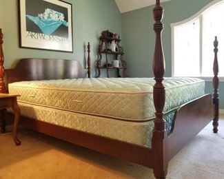 Queen Four Poster Bed Frame with Mattress Set $175
