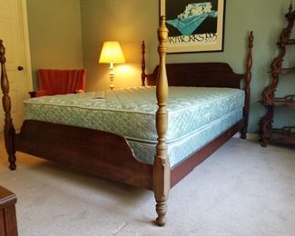 Queen Four Poster Bed Frame with Mattress Set $175