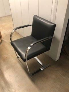 high quality leather and chrome chairs - set of 2
