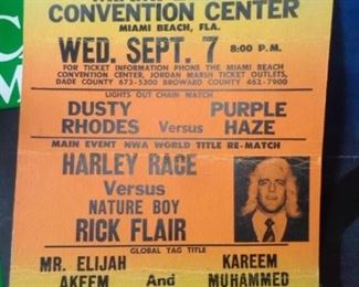 PLL #76 Wrestling Poster  - Miami Beach Convention Center - Dusty Rhodes, Purple Haze, Harley Race, Rick Flair   