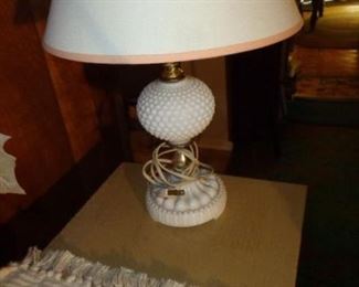 PLL #159 Hobnail Milk Glass Lamp $18