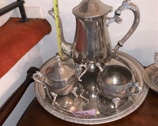 PLL #320 - Silver Plate Tea Set $20