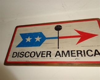 PLL #598 Discover America Wood Sign $10