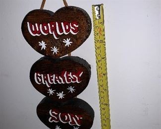 PLL #884 Wood Heart Sign $5