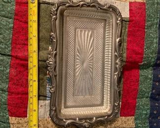 PLL #907 Silver Plate Tray w/Glass inset $5