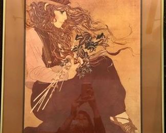 Vintage Chaplan Art Nouveau 1970s Framed Print https://ctbids.com/#!/description/share/416367