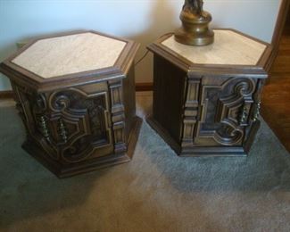 Marble top end tables