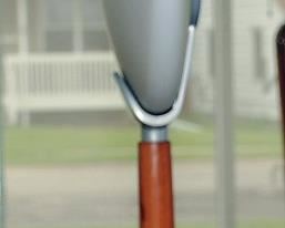 Beautiful 60's table lamp with round glass shade and teak and glass base. $300.00