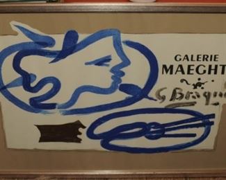GEORGES BRAQUE: GALERIE MAEGHT 1950 ORIGINAL POSTER $125.00
