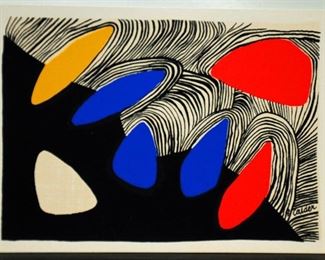 ALEXANDER CALDER SILKSCREEN POSTCARD GLACIER WITH COLORED PETALS ~ 1976 WHITNEY $20.00