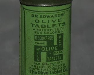 Antique Advertising Tin: Dr. Edwards’ Olive Tablets Pills ~ NM $45.00