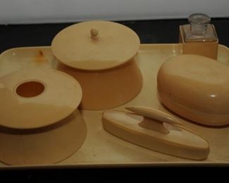 CELLULOID DRESSER SET $35.00