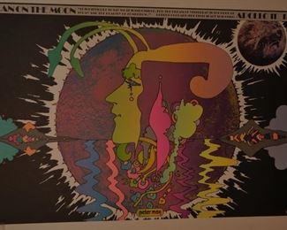 Peter Max Moon Landing Original Vintage Poster (Man Must Moon) 24 x 36" 1969 $250.00