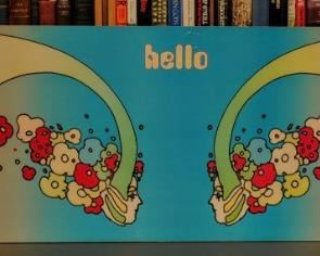 PETER MAX ON HEAVY BOARD USED ON NYC BUS BACK WINDOWS $250.00