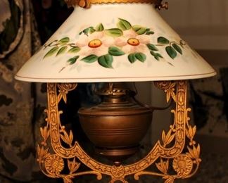 VICTORIAN HANGING KEROSENE LAMP $150.00