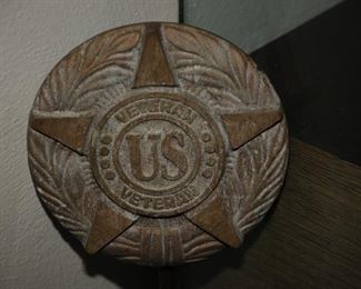 SOLID BRASS GRAVE MARKER FOR VETERANS ~ TO BE USED WITH AN AMERICAN FLAG ON MEMORIAL DAY $75.00