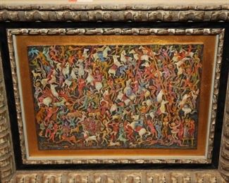 Irene Jungwirth&nbsp;CARNIVAL LIFE
HAND GROUND COLORS ~ EGG TEMPERA ~ OIL
GOLD LEAF BACKGROUND
[GESSO ON OIL] 91/4"  x 14"  $300.00