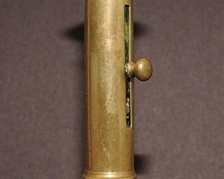 Antique American Heavy Brass Pop Push Up Candlestick 19th Century $75