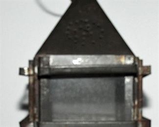 Large Antique 19th Century Tin Candle Lantern Lamp Primitive Hand Made $99