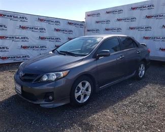 203	

2012 Toyota Corolla
Year: 2012
Make: Toyota
Model: Corolla
Vehicle Type: Passenger Car
Mileage: 83,053
Plate: 6VJU775
Body Type: 4 Door Sedan
Trim Level: Base; S; LE; XLE
Drive Line: FWD
Engine Type: L4, 1.8L; DOHC 16V; VVT-i
Fuel Type: Gasoline
Horsepower:
Transmission: Auto
VIN #: 5YFBU4EE9CP014658

Features and Notes:
Cold A/C. Power windows, locks, and mirrors. Steering wheel controls and keyless entry with 1 key/remote
Clean California Title. 
DMV fees: $287 and $70 doc fees 