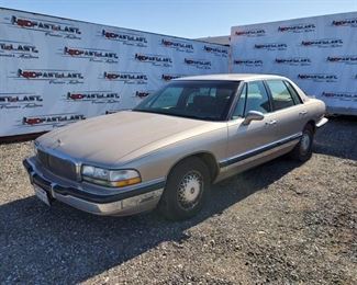 228	

1992 Buick Park Avenue
Year: 1992
Make: Buick
Model: Park Avenue
Vehicle Type: Passenger Car
Mileage: 95,750
Plate:
Body Type: 4 Door Sedan
Trim Level: Base
Drive Line: FWD
Engine Type: V6, 3.8L
Fuel Type: Gasoline
Horsepower:
Transmission: Auto
VIN #: 1G4CW53L1N1601185

Features and Notes:
Power windows, locks, mirrors, and seats.
Sold on Application for Duplicate title.
DMV fees: $209 and $70 doc fees