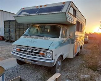 502	

1973 Dodge Tioga Motorhome with 360
1973 Tioga Motorhome Mileage: 59367
Selling on application for duplicate title. No title in hand. Vehicle will be sold on Non-Op.
DMV fees: $59 and $70 doc fee 
Good to sell. on non op need dupe title 