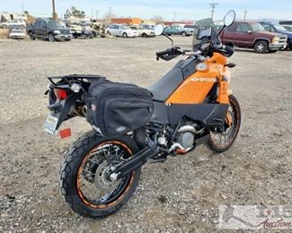 56	

2010 KTM Adventure 990
Fresh Service, Extra set of Tubes, ABS Brakes, Cortec Rack/Bags, FMF Pipes, Rocky Mountain Skid Plate, Heated Grips, Garmin GPS-Mounted. 3 Keys Included Year: 2010
Make: KTM
Model: Adventure 990
Vehicle Type: Motorcycle
Mileage: 10,998
Plate: 20V6255
Body Type:
Trim Level:
Drive Line:
Engine Type:
Fuel Type:
Horsepower:
Transmission:
VIN #: VBKVA7409AM966572

DMV fees: $15 and $70 doc fees 
Clean California Title in hand 