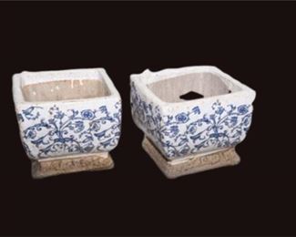 3. Pair of Ming Style vintage Ceramic Planters