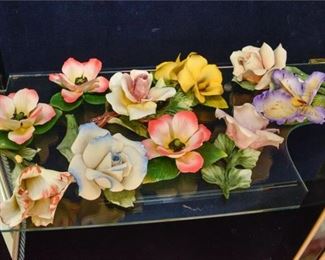 14. Group Lot Of FABAR Porcelain Flowers