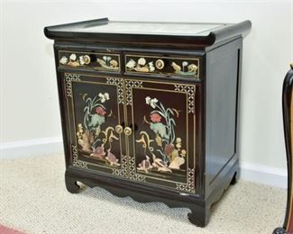 21. Black Lacquered Asian Style Cabinet