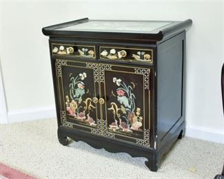 20. Black Lacquered Asian Style Cabinet