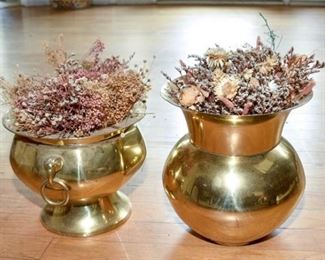 31. Two 2 Brass Flower Pots