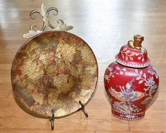 33. Decorative Plate and Jar With Lid