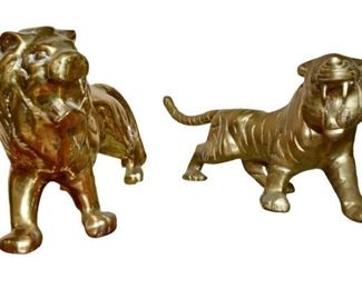 41. Two 2 Gilt Bronze Cat Figurines