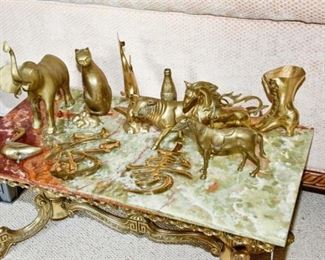 42. Collection of Gilt Bronze and Brass Figurines