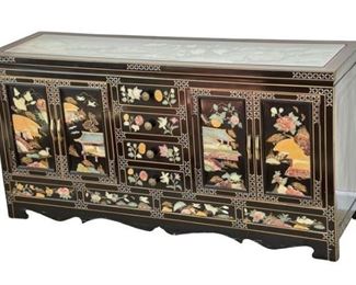 49. Chinese Stone and Glass Mosaic Cabinet