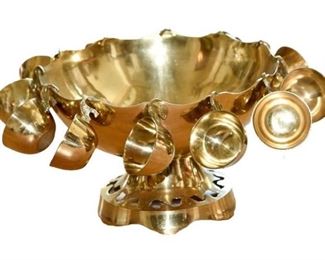 52. Brass Punch Bowl and Cups